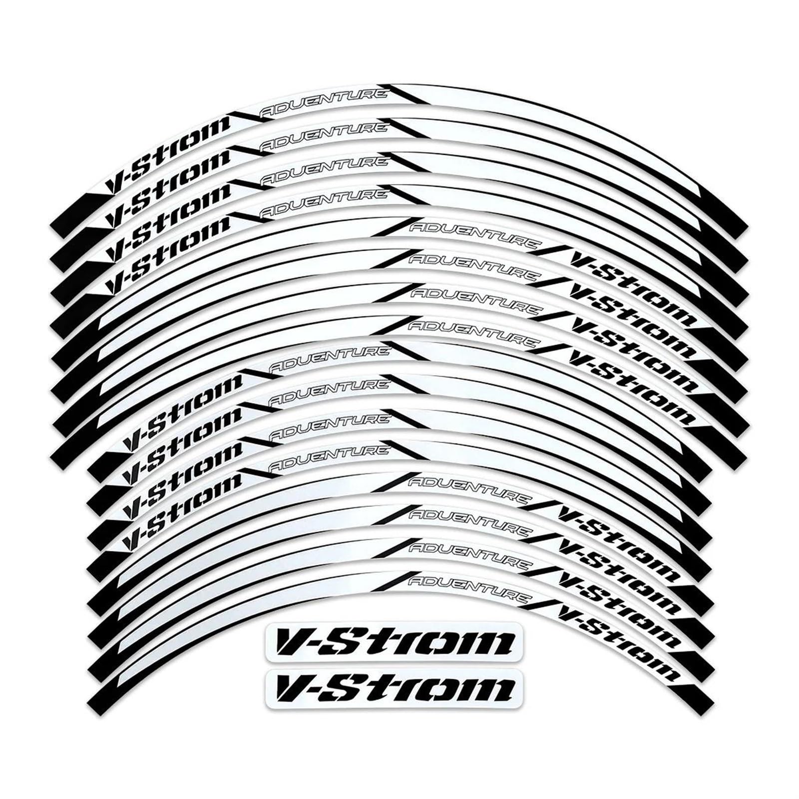 Reflective Motorcycle Wheel Stickers Motocross Rim Decals for Suzuki V-Strom 250 SX Vstrom 1000 1050 XT DL 650 Decorative(Bianco)