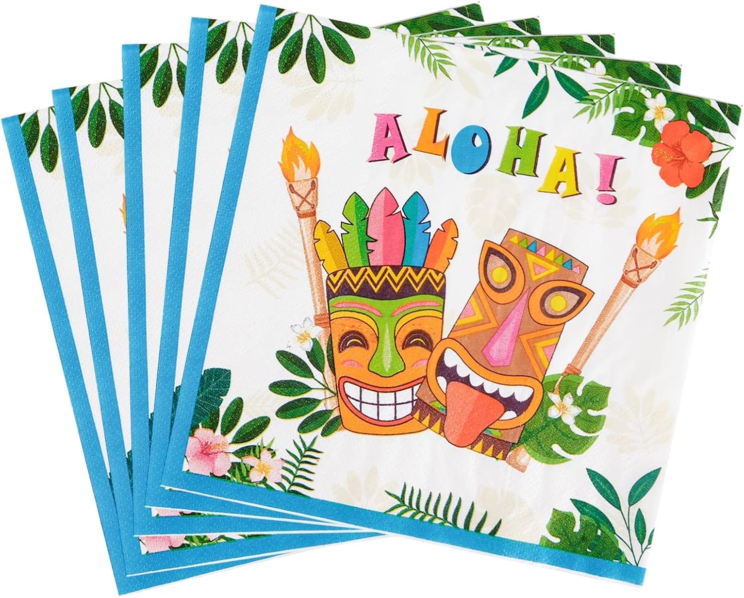 WERNNSAI 50PCS Hawaiian Party Napkins - Luau Party Decorations 3 Ply Tropical Paper Napkins Summer Theme Birthday Supplies for Luncheon Dinner Pool Birthday Favors