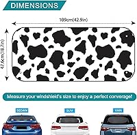 Vista 5 de Biyejit Parasol para ventana trasera de coche de vaca blanca y negra con ventosa, accesorios de automóvil con estampado de vaca, bloqueador solar