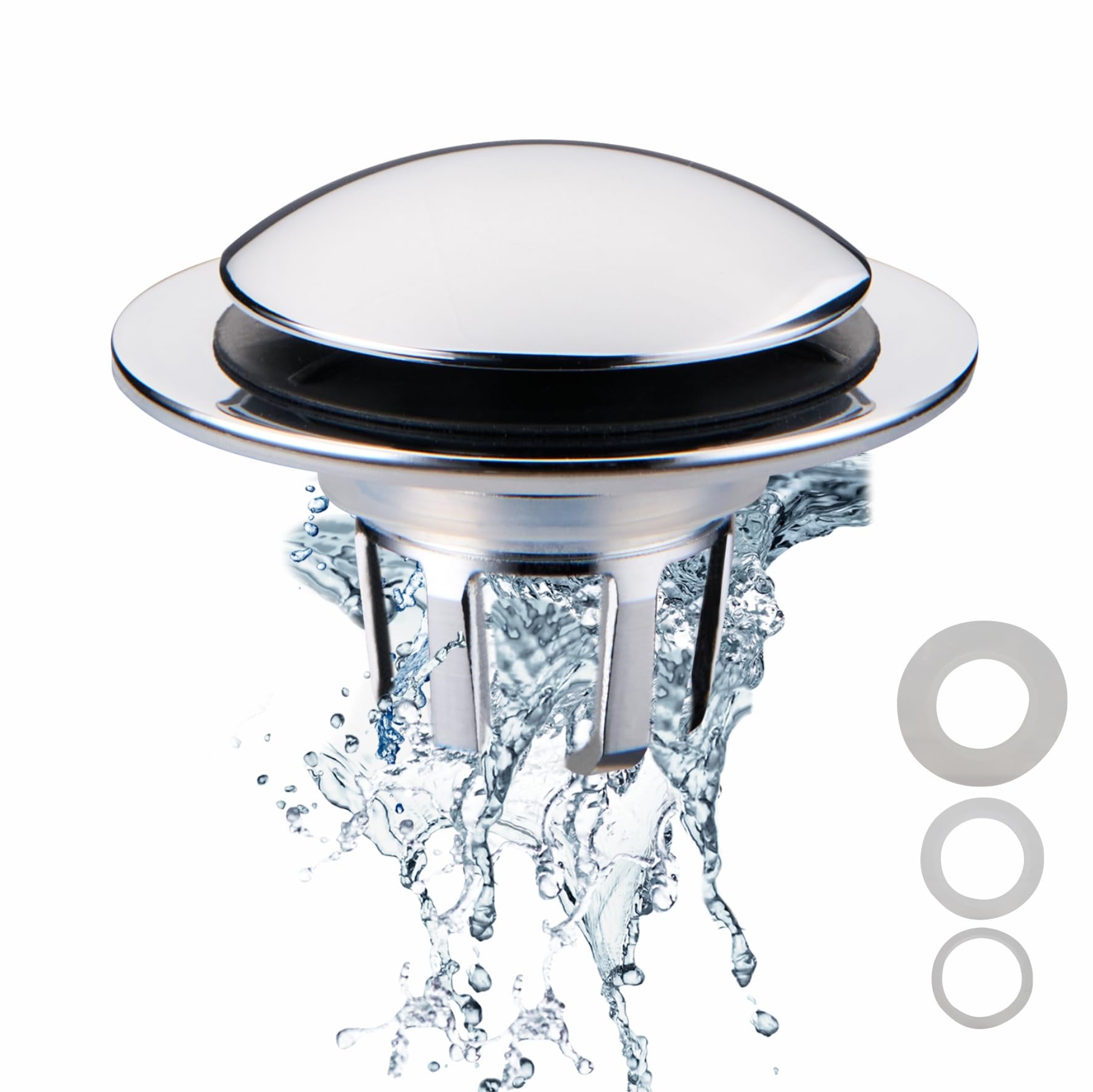 WELSAN Chrome Bathroom Sink Drain Stopper