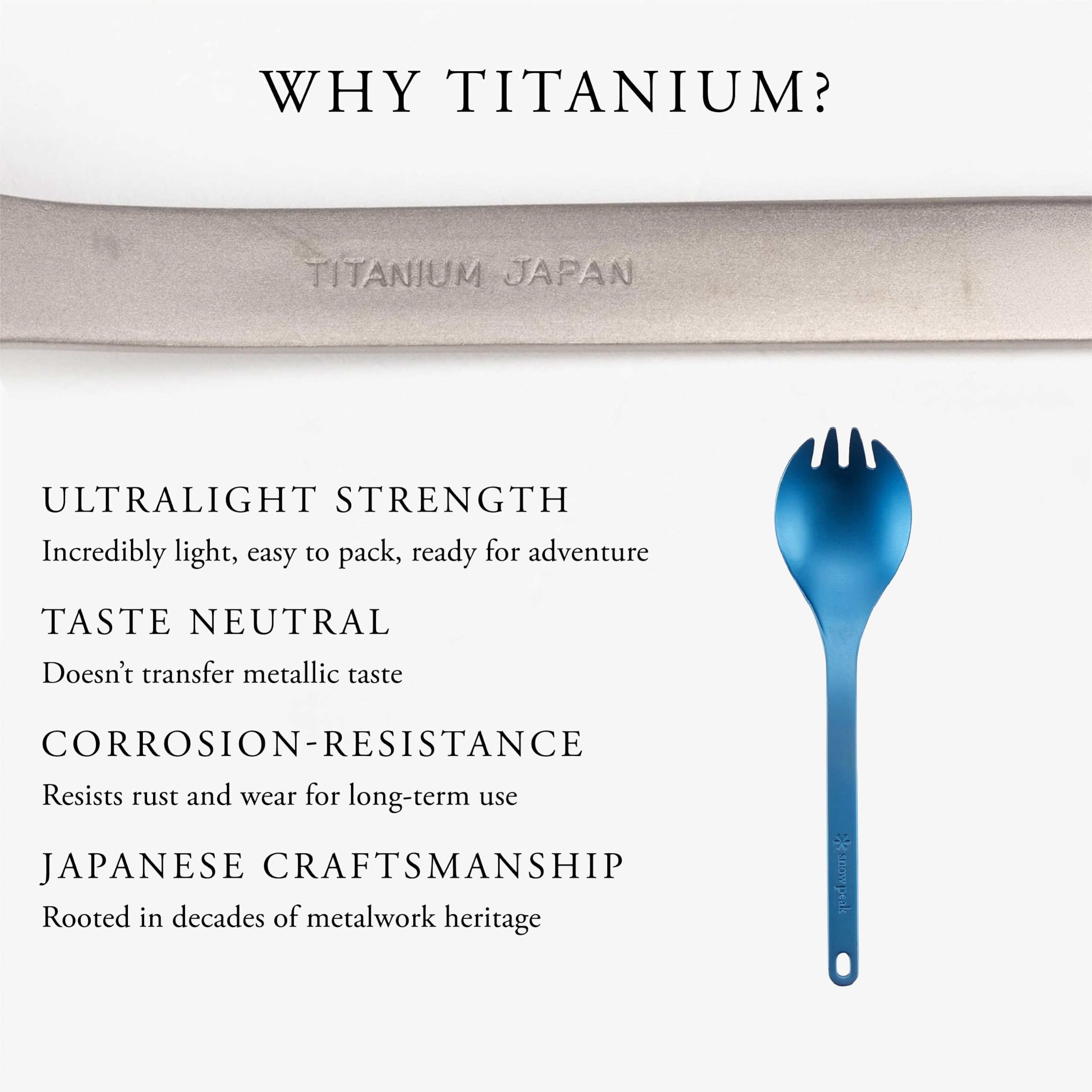 Snow Peak Titanium Spork - Leichtes Titan-Besteck für Camping & Wandern