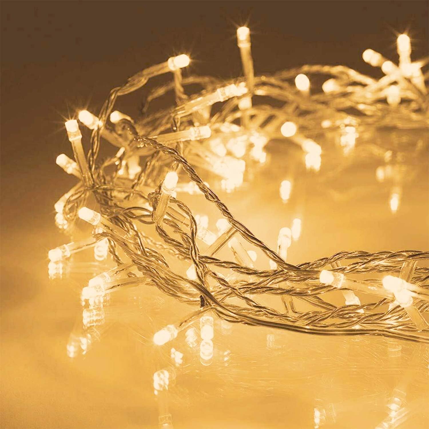Aluan Christmas Lights Fairy String Lights 100 LED 36ft USB or Battery Operated 8 Modes Waterproof LED String Lights for Home Patio Party Wedding Christmas Indoor Outdoor Decoration, Warm White
