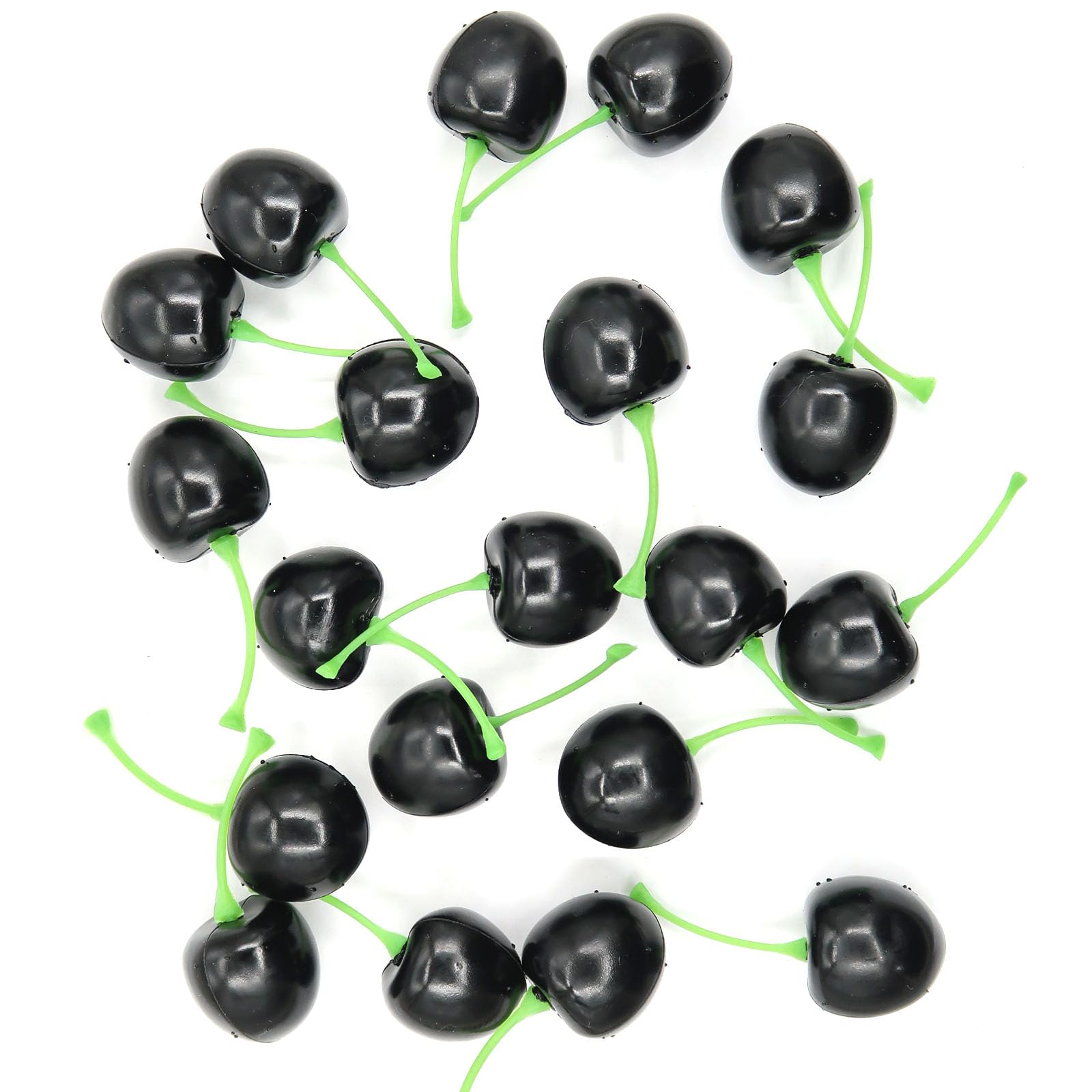 Photo 1 of 20Pcs Fake Artificial Fruit Small Lifelike Artificial Faux Black Cherry Party Decor Ornament,Simulation Display Foam Realistic Cherry Model for Home Kitchen Themed Tabletop Decor Photography Props