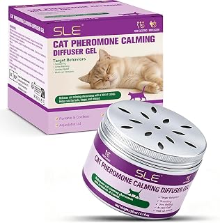 Cat Pheromone Calming Diffuser Gel, Cordless Unplugged Calming for Cats, Anxiety Relief, 2-Month Long-Lasting, Adjustable for Home & Car Travel, Reduces Scratching & Urine Marking, 120ml 4.1 fl oz