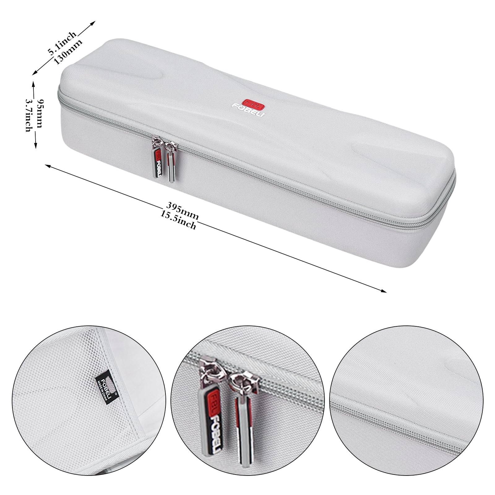 FBLFOBELI Étui de transport rigide pour scanner de bureau compact sans fil Brother ADS-1250W / ADS-1700W / ADS-1800W / ADS-1200 / ADS-1300 - Sac de rangement de protection (étui uniquement) (gris)