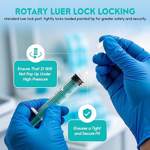 Miniatura 41 de SHAOTONG Jeringas Luer Lock de 0.3 fl oz sin aguja, con tapa, estéril, paquete de 20