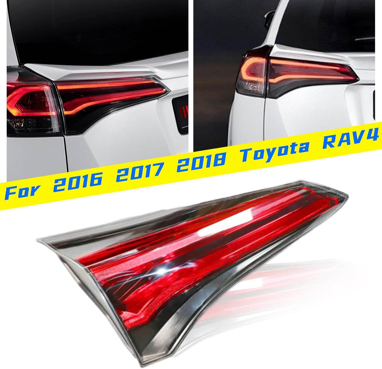 Tail Light Lamp For 2016 2017 2018 Toyota RAV4 Right Passenger Side, Right Passenger Side Tail Light Inner Rear Brake Lamp for TOYOTA RAV4 2016-2018 (Driver Side Inner Tail Light)