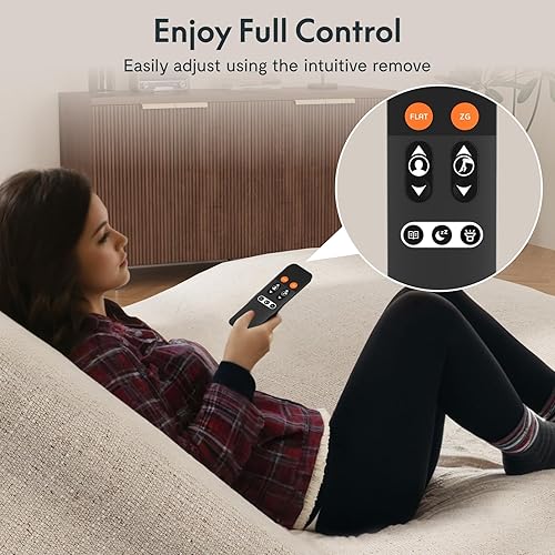 Miniatura 6 de FLEXISPOT S3K-Lite Base de Marco de Cama Ajustable Tamaño King, Sin Espacio, Inclinación Independiente de Cabeza y Pie, Gravedad Cero, Control