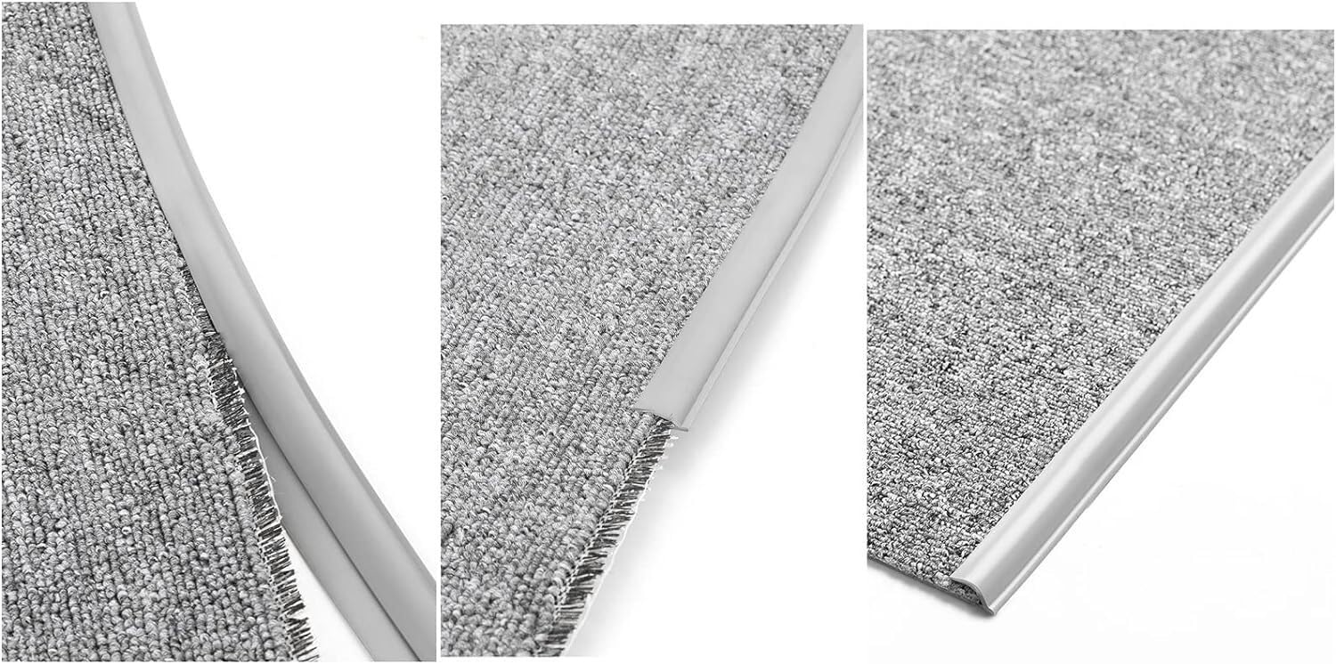 Striscia di Transizione autoadesiva per Moquette e Pavimenti - Bordatura Grigia per Una soglia Liscia tra Moquette e Piastrelle (4 m/157,5 Pollici) - Facile da installare, Finitura Senza Giu