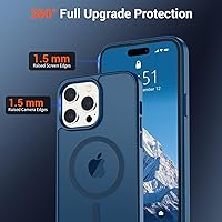 Vista 1730 de SUPFINE Funda magnética para iPhone 11 con protector de pantalla (compatible con MagSafe) (protección contra caídas de grado militar), translúcida