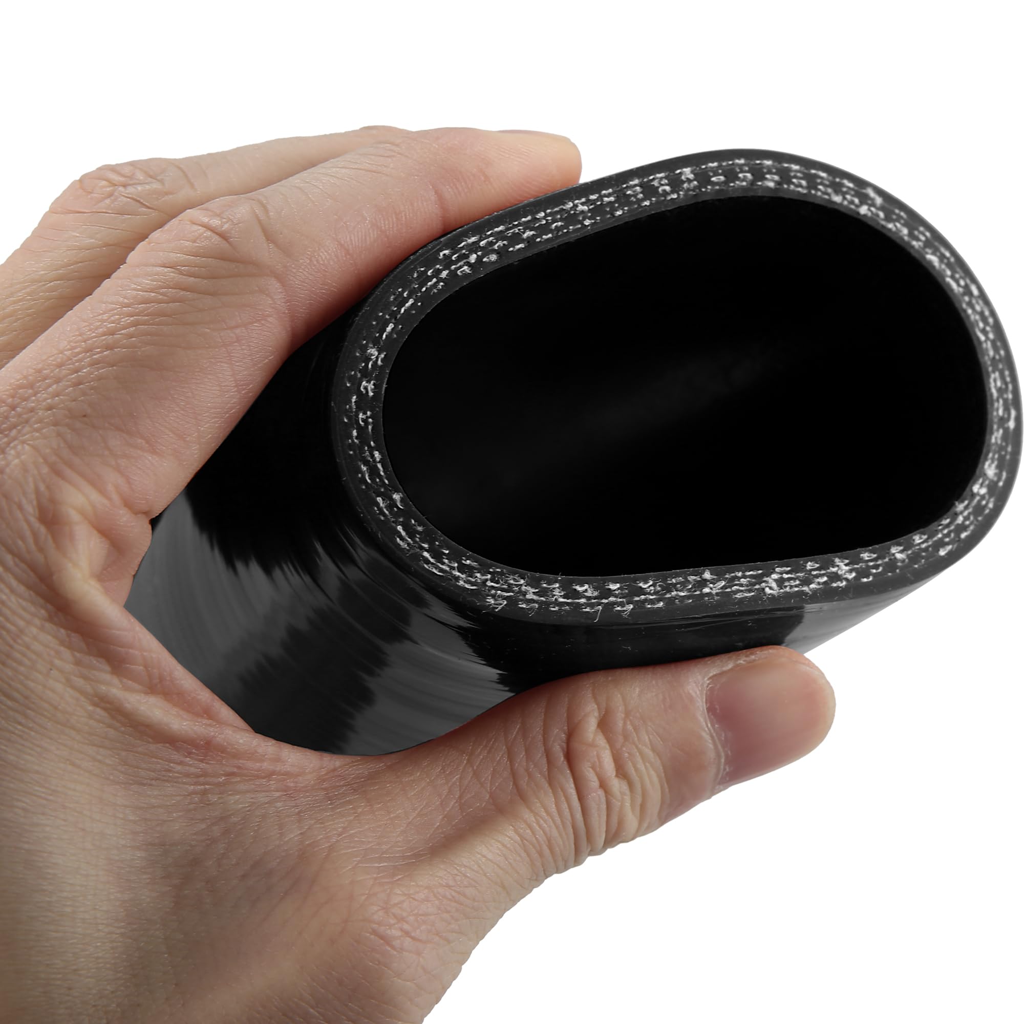 X AUTOHAUX 57mm 2.25" ID 180 grados silicona reductor manguera tubo negro para coche