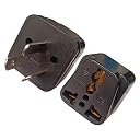Adaptro Universal Travel Adapter Type I Plug Converter for India to Australia, New Zealand, China & More, Pack of 2, Black gallery image