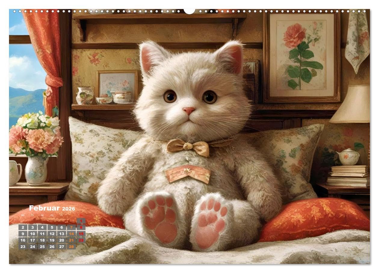 Kuscheliges & Knuddeliges (hochwertiger Premium Wandkalender 2026 DIN A2 quer), Kunstdruck in Hochglanz: Kuschel dich glücklich - mit Liebe gemacht. (CALVENDO Gesundheit)