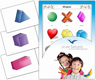 Yo-Yee Flashcards - Shapes Flash Cards - English Vocabulary Picture Cards for Toddlers 2-4 Years, Kids, Children and Adults