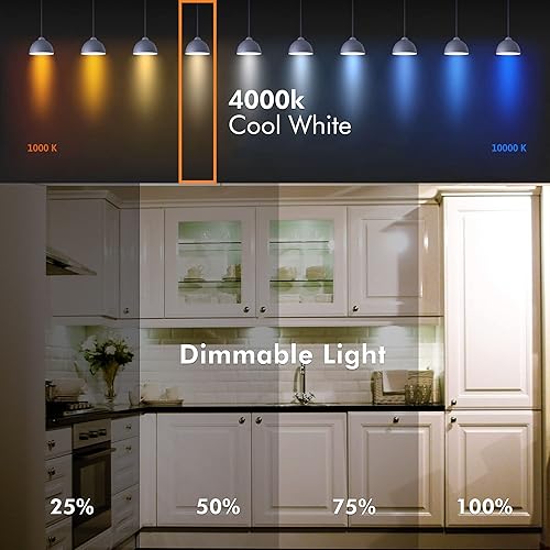 Miniatura 5 de Xtricity Bombilla LED de disco de armario, regulable, bombilla plana de 11 W (reemplazo de 60 W), 800 lúmenes, blanco frío 4000 K, base media E26,