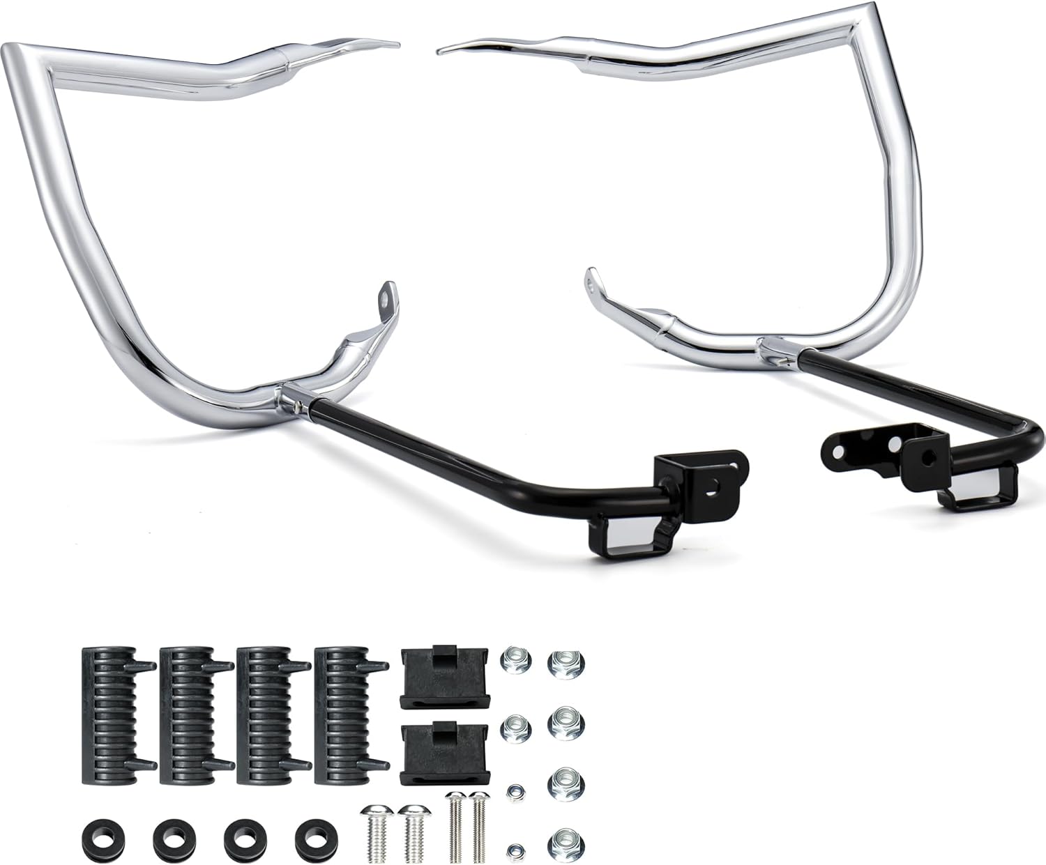 MoKitDora 2023-2025 Street Glide Road Glide Saddlebag Guard Rear Crash Bars 1.25" for Harley FLHXSE FLTRXSE FLHX FLTRX FLTRXSTSE Mount Bracket Support Flat, Chrome