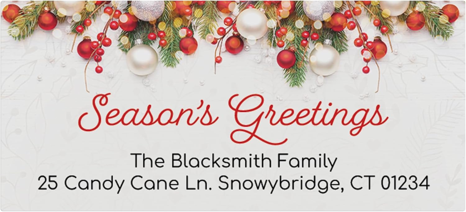 Personalized Christmas Labels 120 Labels Custom Self