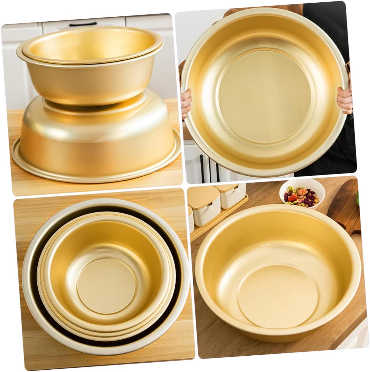 Thickened Soup Basin Aluminum Kitchen Bowl Wash Bowl Laundry Washing Basin Lightweight Portable