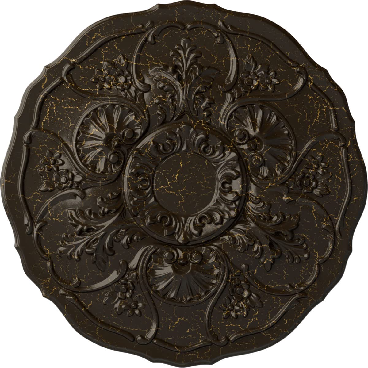 Ekena Millwork CM22CNSHC Cornelia Ceiling Medallion, Stone Hearth Crackle
