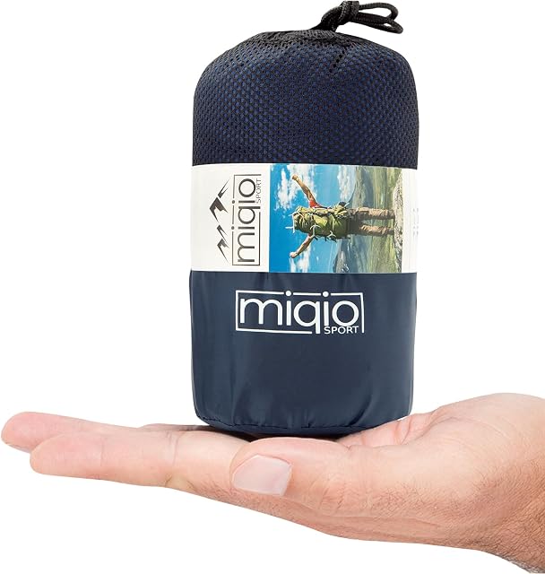MIQIO® Śpiwór turystyczny 2 w 1, ultra lekki, z zamkiem błyskawicznym na całej długości (lewy lub prawy): cienki, komfortowy śpiwór podróżny i koc podróżny XL w jednym  letni
