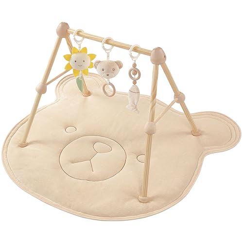 Tapis D'eveil Bebe Ours 4 en 1,avec arche de jeu