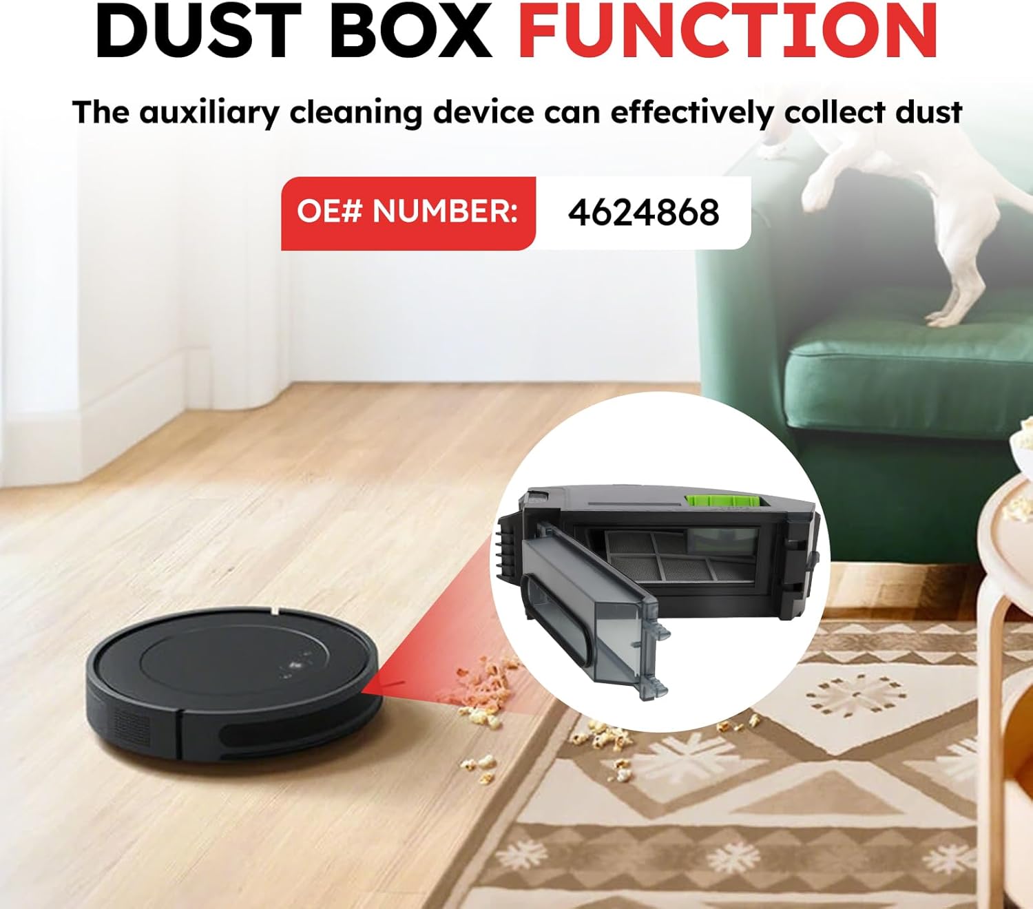 4624868 Dust Bin Box Replacement Compatible for IRobot Roomba e/i Series i7 e5 e6 i1 i3 i4 i6 i7+ i8 J7 Parts (4624868)