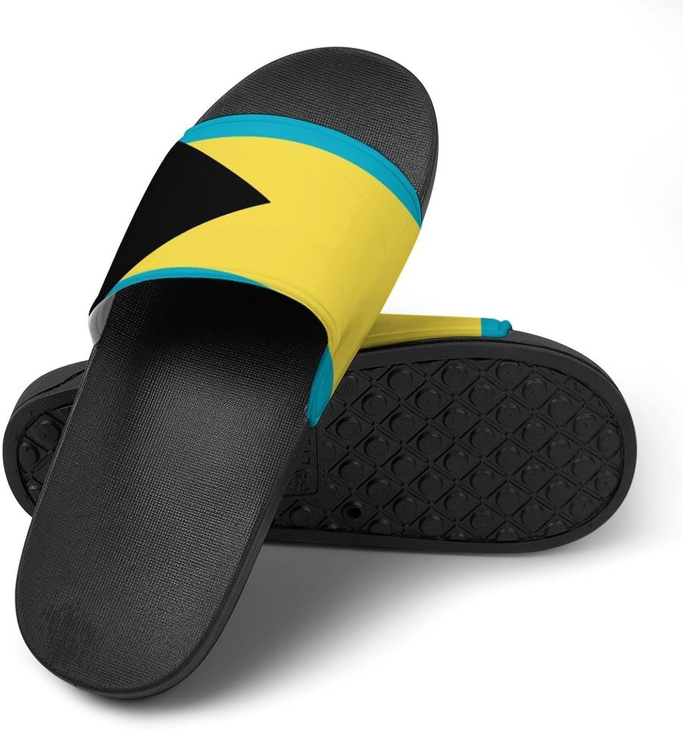 Bahamas Flag House Slippers for Women Men Lightweight Open-toe Slide Shoes for Bathroom Swimming Beach