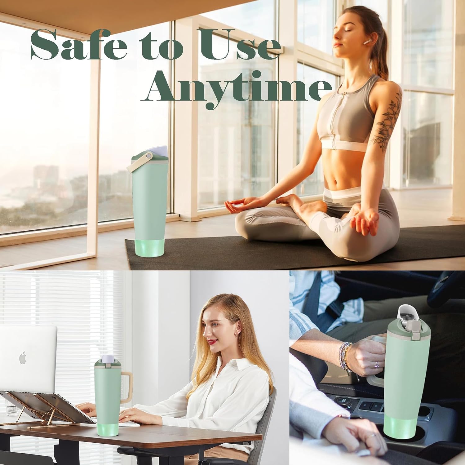 Glossy Gradient Silicone Boot for Owala 30 40 oz FreeSip Sway & Tumbler, Chameleon Metallic Glitter Bottom Bumper Cover, Anti-Slip Sleeve for Water Bottle Accessories, BPA-Free (Eucalyptus)