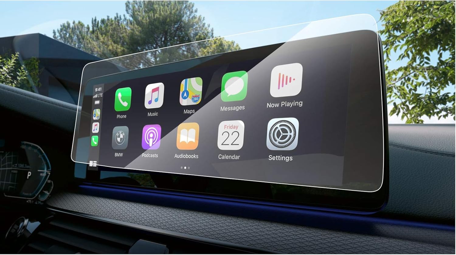 Screen Protector Compatible with 2021 BMW 5 Series, BMW Idrive 7.0 Operating System, Anti Scratch, Shock-Resistant, Premium Tempered Glass, Transparent
