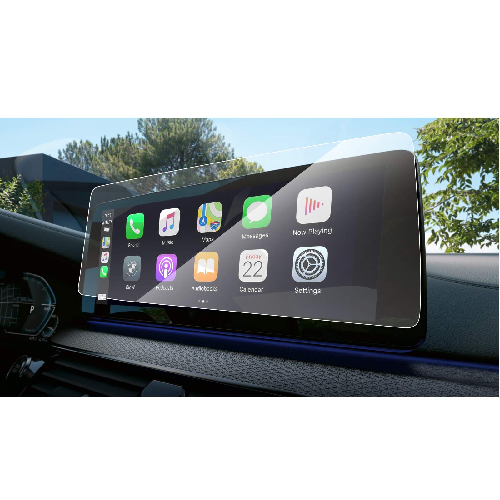 Wonderfulhz Screen Protector Compatible with 2021 BMW 5 Series, BMW Idrive 7.0 Operating System, Anti Scratch, Shock-Resistant, Premium Tempered Glass, Transparent