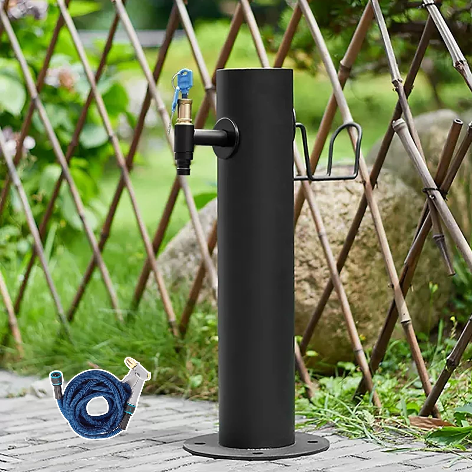 BHGFYXBS Stainless Steel Vertical Garden Water Column - Outdoor Frost-Proof Fountain With Lock, Cylindrical Hydrant For Courtyard, Yard Water Feature,size_name-50x20.5cm