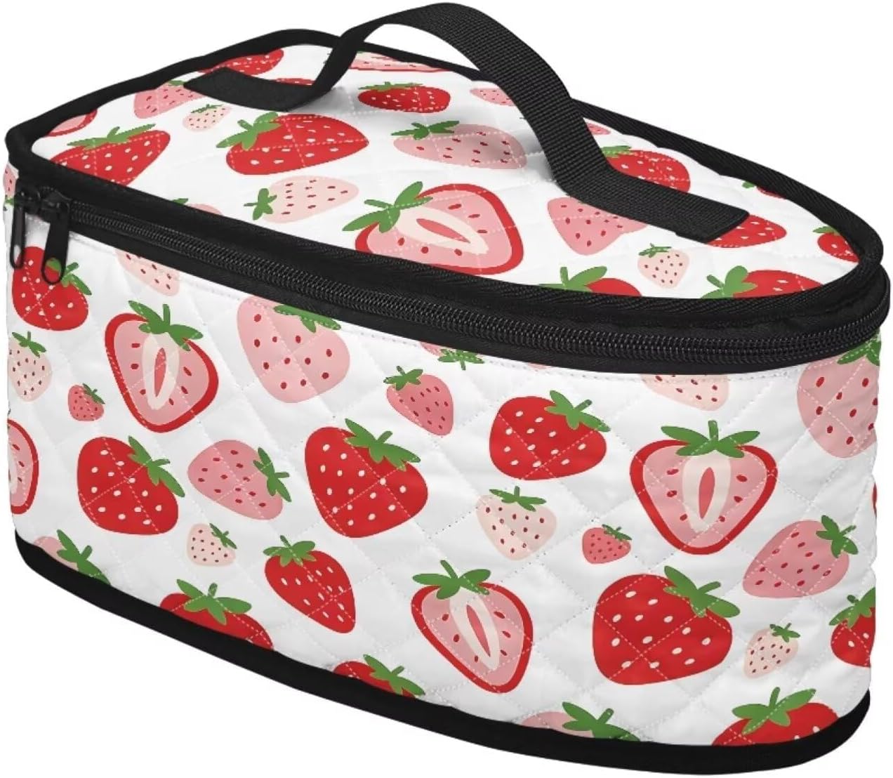 Doojoayie Quilted Iron Organizer Bag Carrying Case Strawberry Print