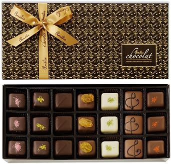 Amelie Chocolat Luxury Collection | Luxury Handmade Marzipan Chocolates | Adult Chocolate Gifts | 21 Assorted | Belgian Chocolate Gifts | Marzipan Fillings | Chocolates