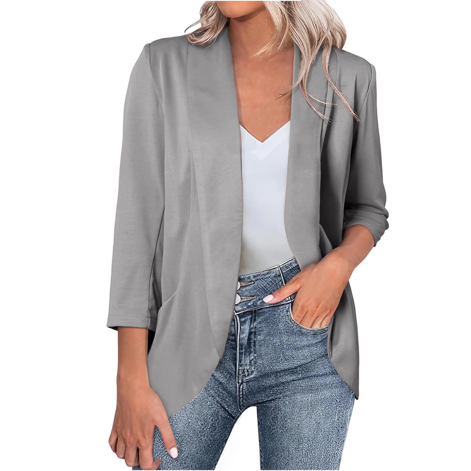 Blazer for Women Fall Casual Suit Womens Blazers Dressy Clothes Woman Lightweight Cotton Business Suits Jacket