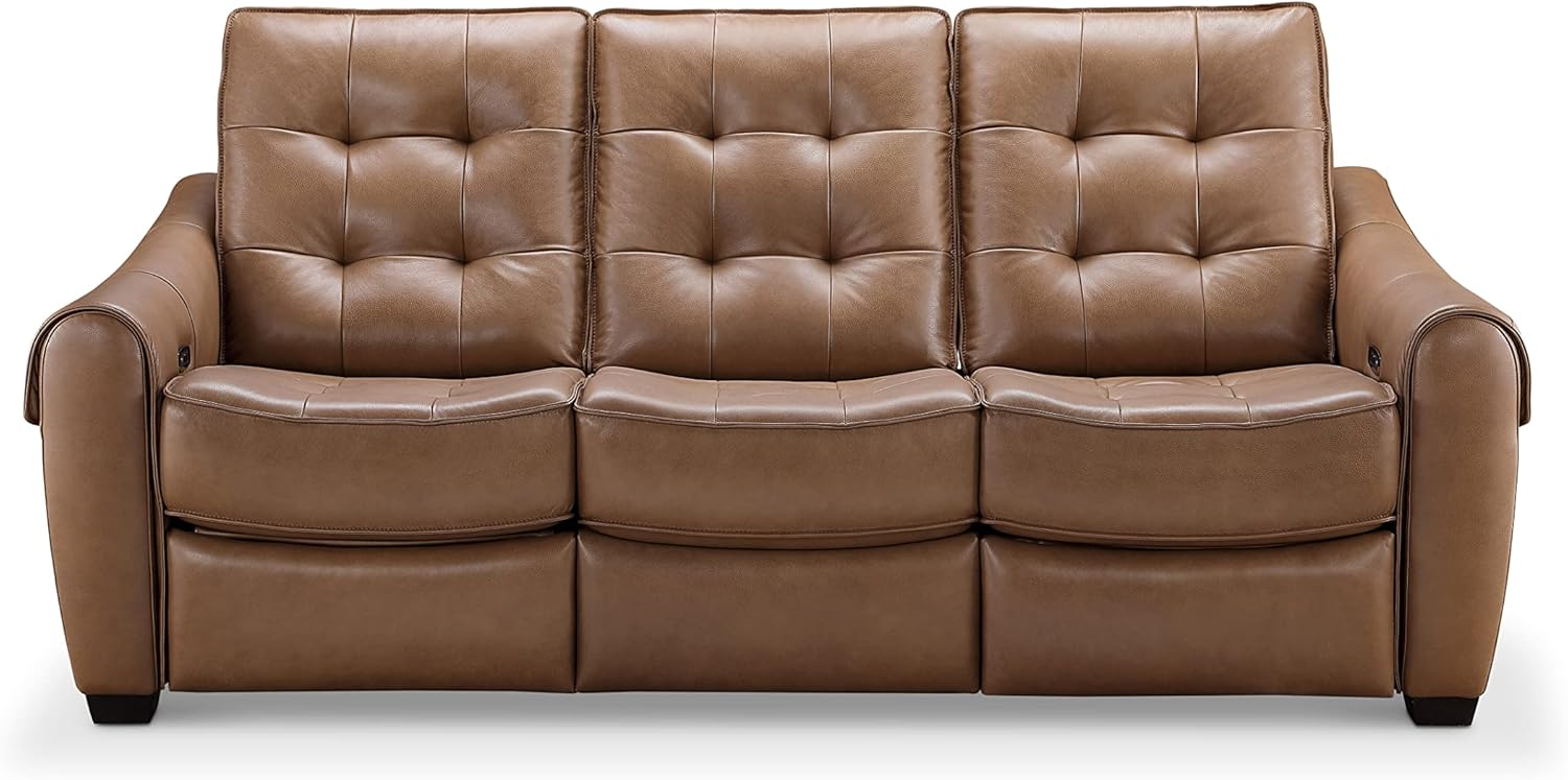 Abbyson Living Leather Power Reclining Sofa, Camel Home & Kitchen