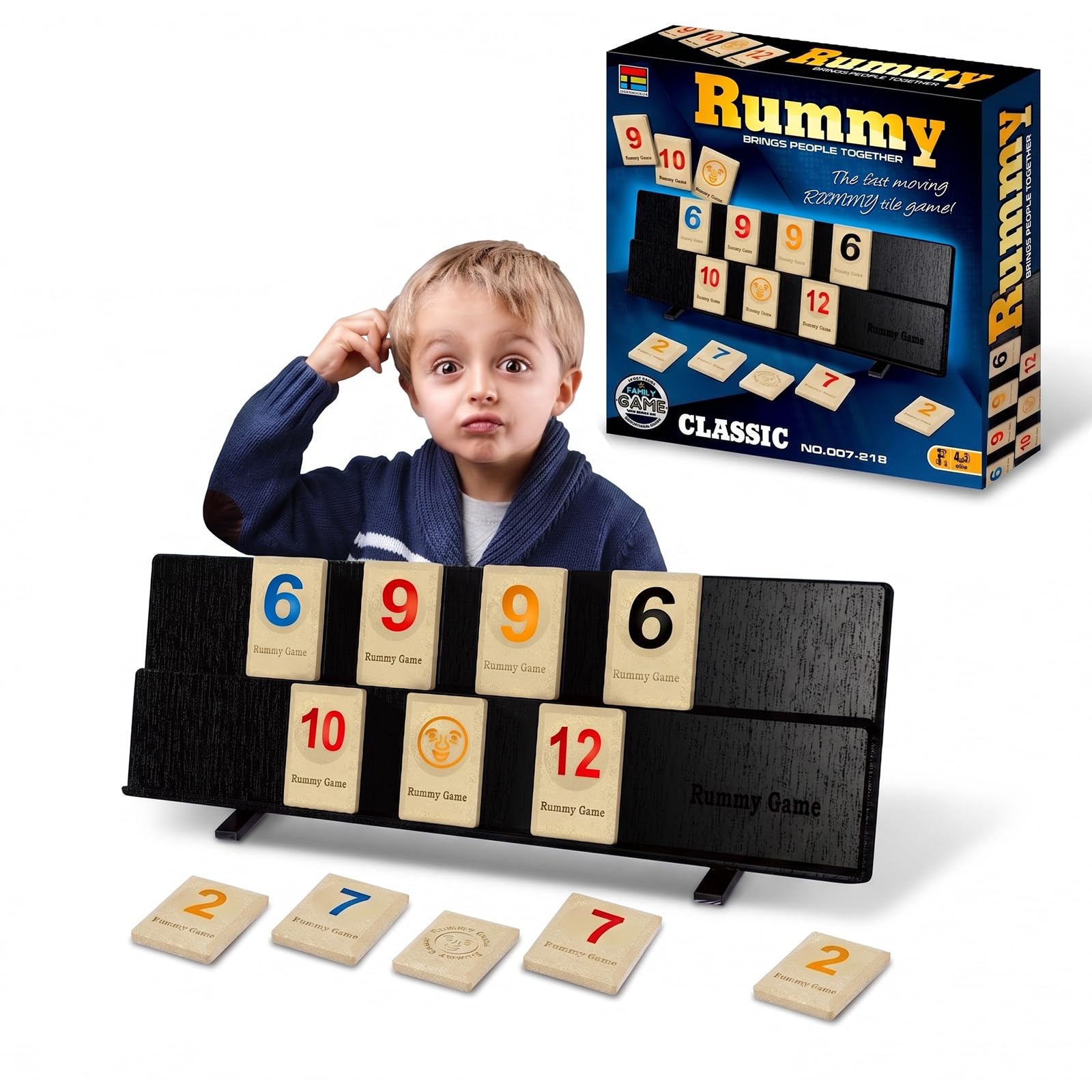ZUNIPLEX Rummy Classic Tile Strategy Game,Fast Paced Family Board Game