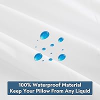 Vista 3 de Paquete de 4 protectores de almohada impermeables, de 20 x 26 pulgadas, con cremallera, tamaño estándar, transpirable, impermeable, fundas