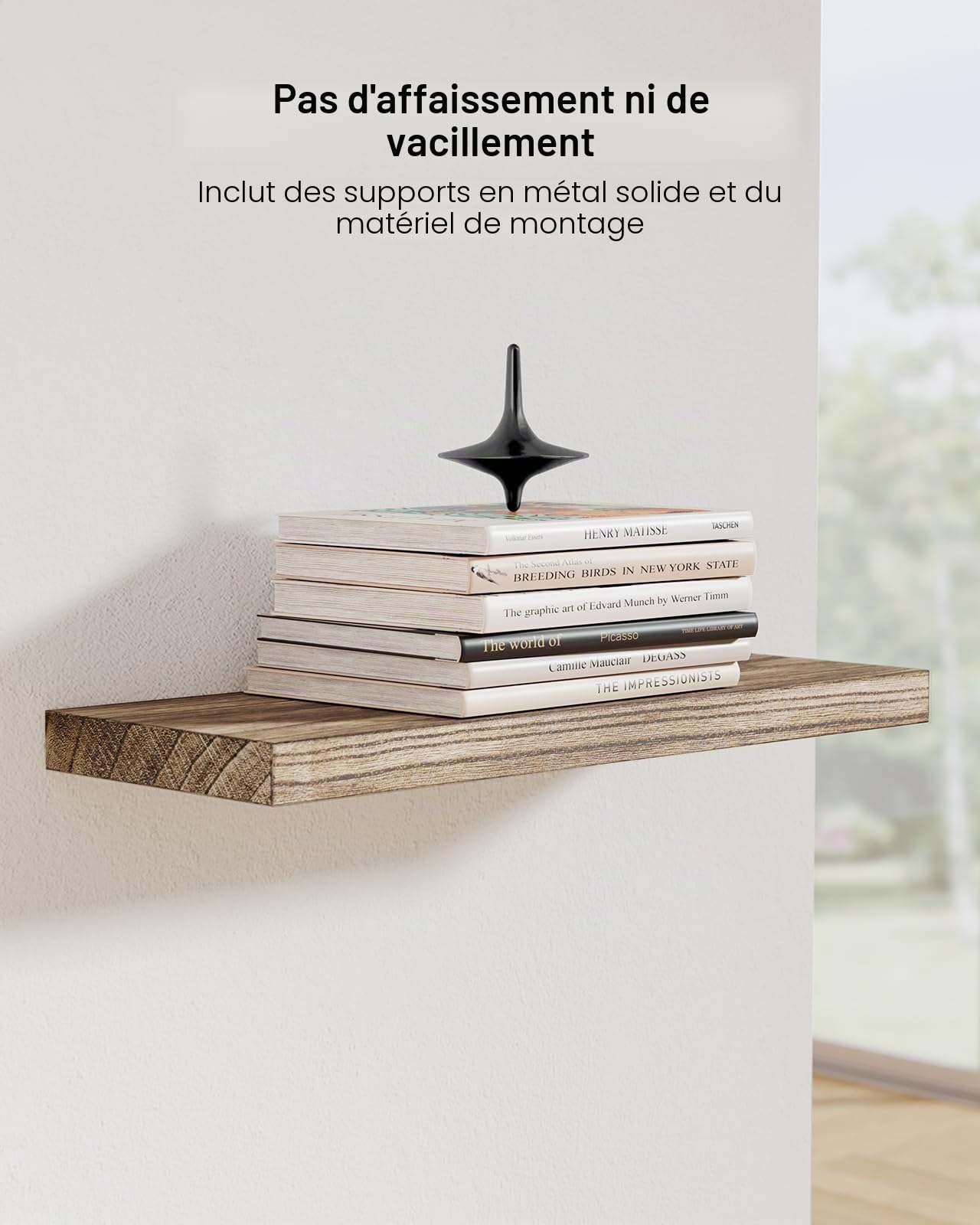 Pipishell Étagères Murales, Etagere Murale de 40 cm, étagères murales en Bois de Paulownia, Ensemble de 4 étagères en Bois pour Salle de Bain, Chambre, Bureau, Salon, Cuisine, etc. (Brun Clair)