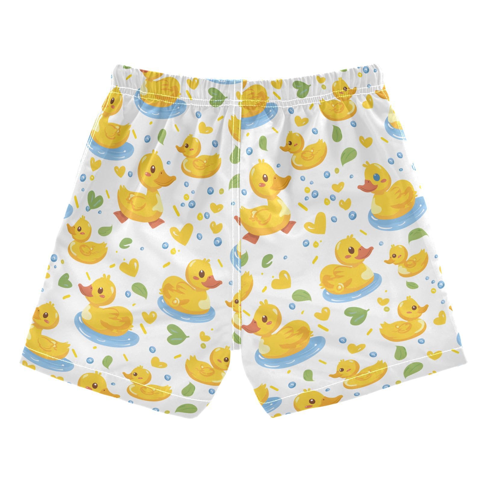 ALAZA Happy Duck Bubble Leaf Boys Quick Dry Beach Board Shorts Kids Swim Trunks Bathing Suit Swimsuit XS Multicolor