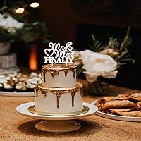 Vista 7 de Finally Mr & Mrs - Decoración de pastel de diamantes de imitación de boda plateada y rosa, perfecta para despedidas de soltera, compromiso, bodas