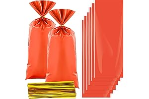Clabby Orange Cellophane Treat Bags