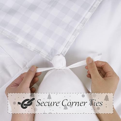 Miniatura 6 de FRAMICS Juego de edredón reversible de Navidad de 3 piezas, tamaño Queen, juego de edredón ligero con diseño de árbol de Navidad, juego de colcha