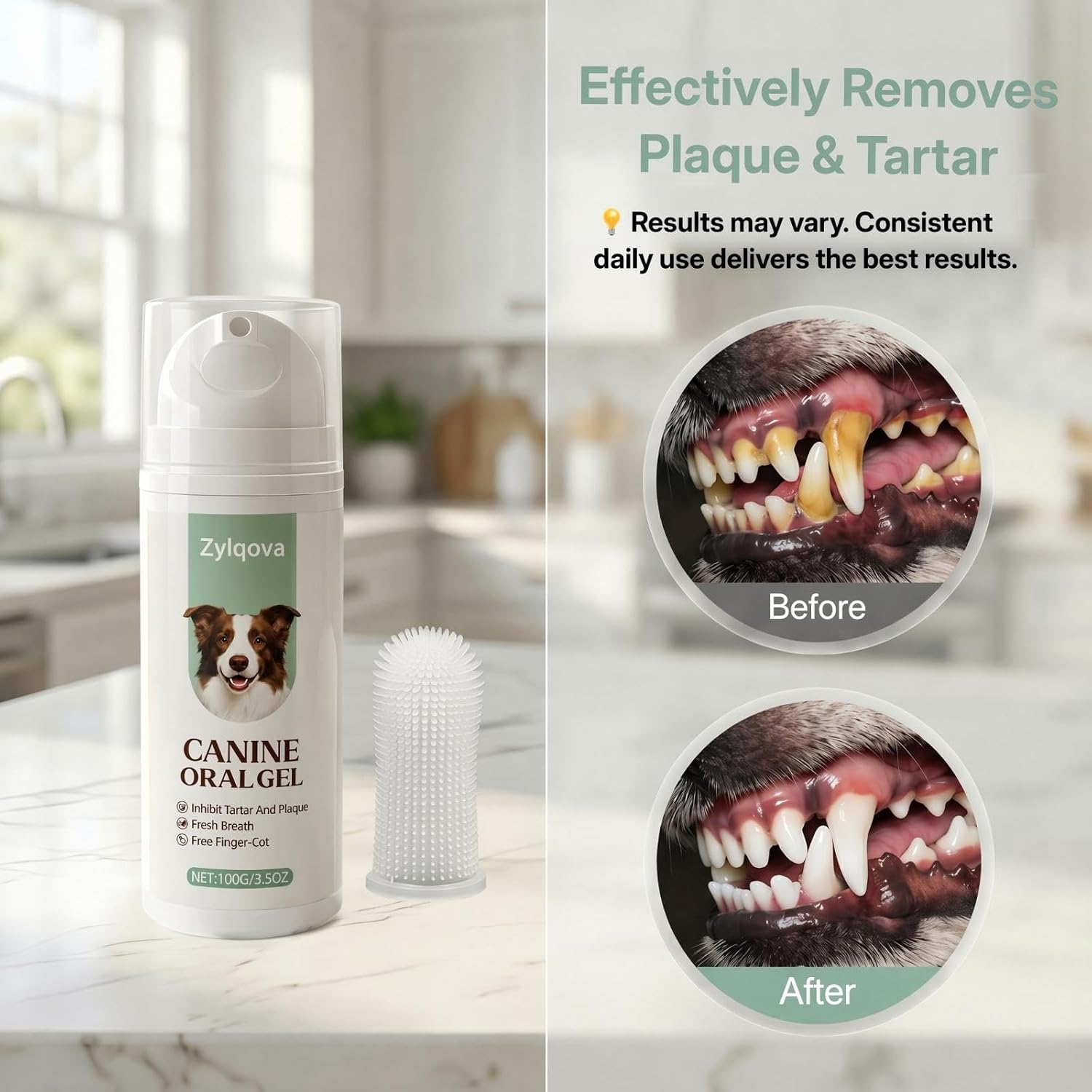 Dog Toothpaste and Toothbrush Kit – Plaque & Tartar Remover for Fresh Breath, 3.5 oz — view 2