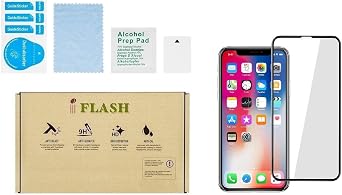 IFLASH iPhone X, iPhone XS, iPhone 11 Pro Full Coverage Glass Screen Protector, Full Cover Tempered Glass Screen Protector For Apple iPhone 11 Pro/X/XS 5.8 2017 2018 2019 Bubble Free Black