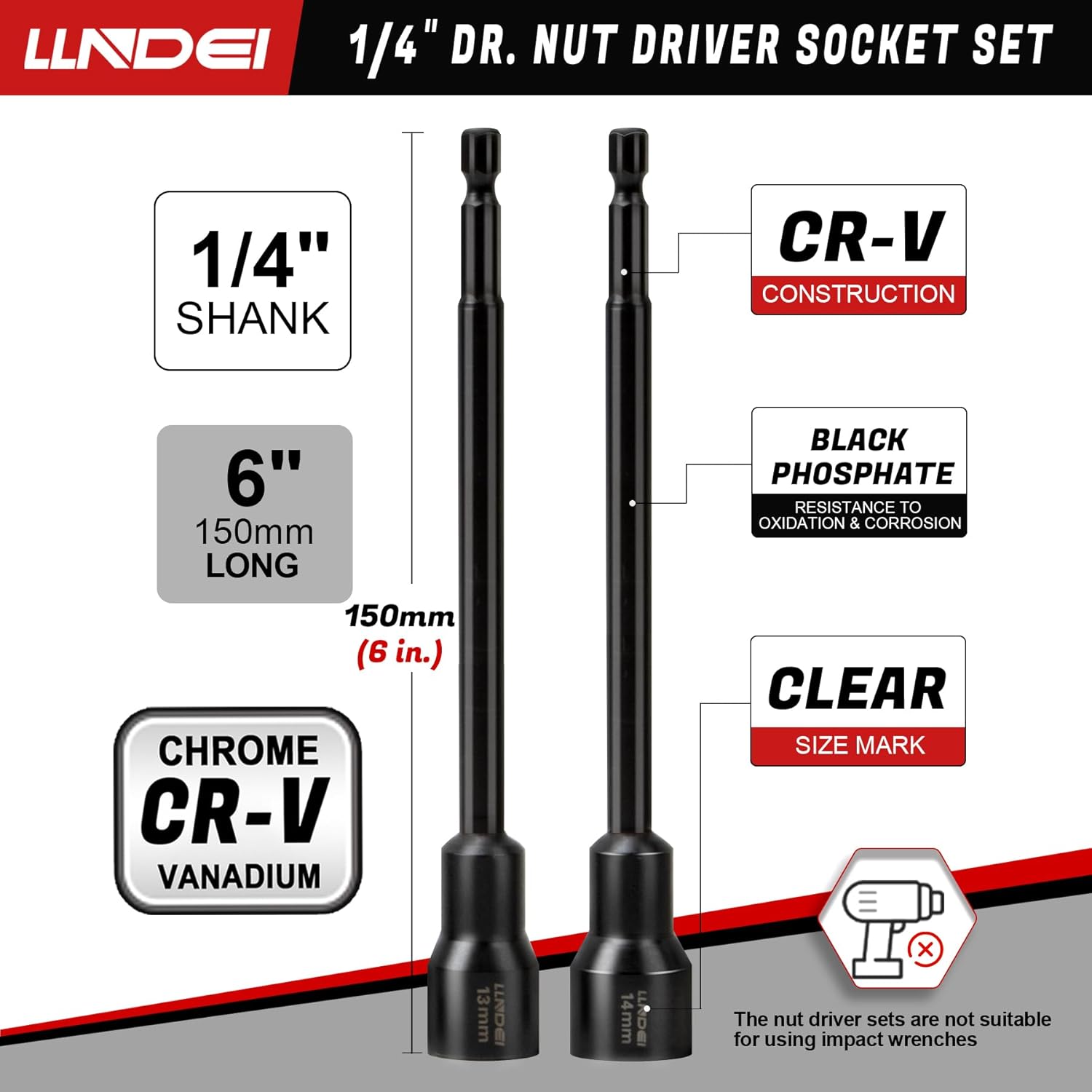 LLNDEI 1/4 Drive Socket Set 16V Brushless Impact Driver Kit, 108 PCS 6 point Metric Magnetic Nut Driver Set, including 1.5Ah Battery, Charger and a Self-Tapping Screws, Hex Drill Bits Can be Used
