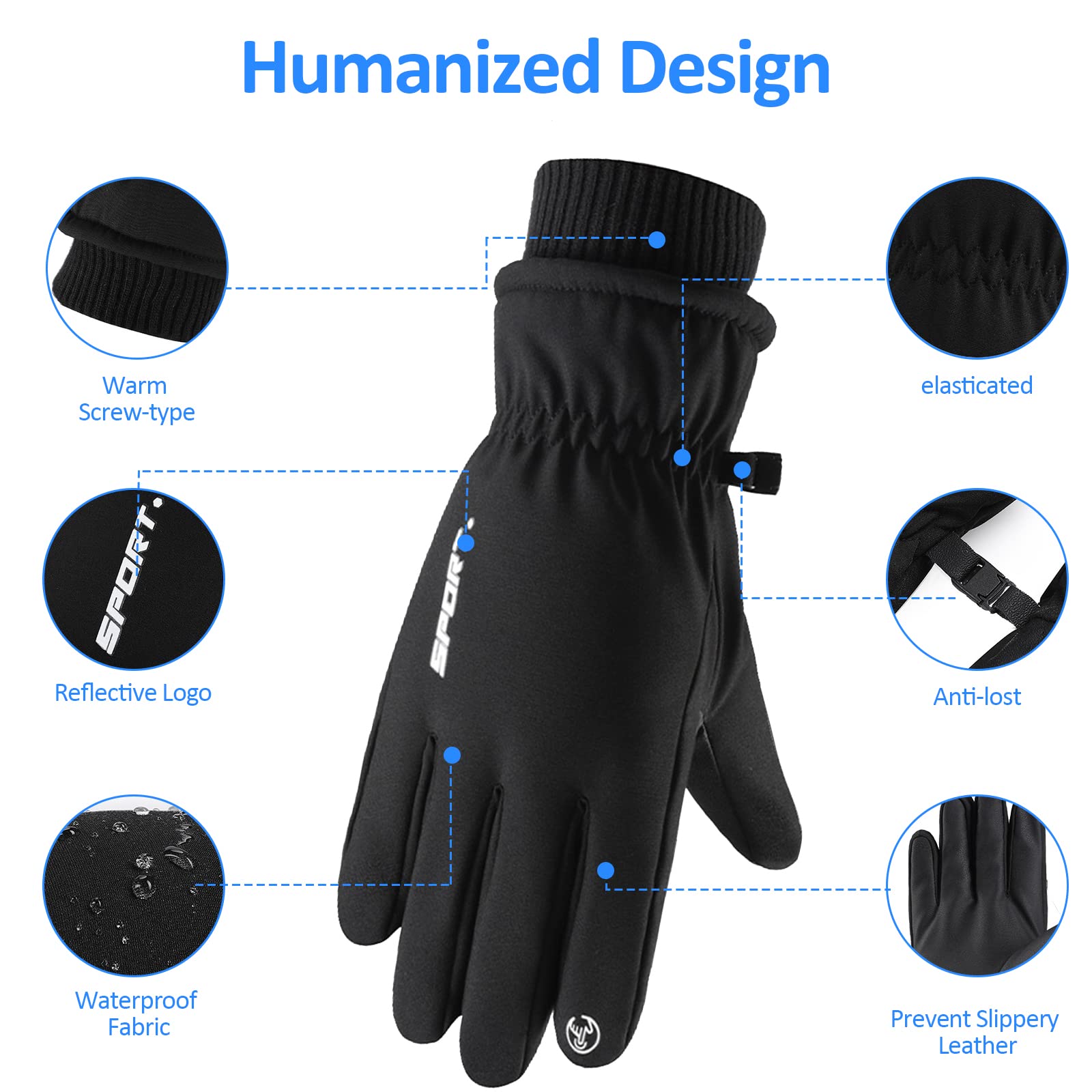 Guanti Termici Invernali Touch Screen - Impermeabili, Antivento, Per Sci, Ciclismo E Attività Outdoor - Foto 5