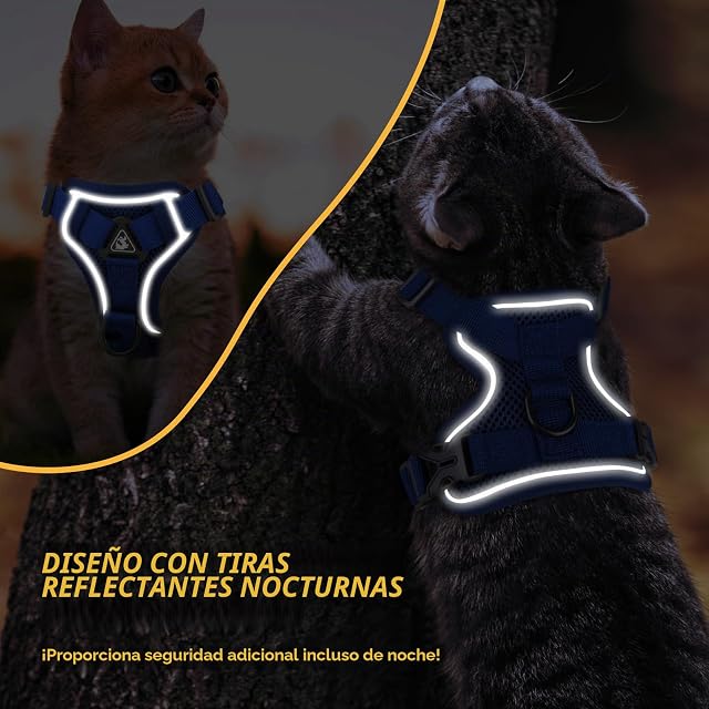 Foto 6 de 7 de GlasFlength Arnés para Gatos con Correa, a Prueba de roturas, Correa con arnés Ajustable para Ga Tos