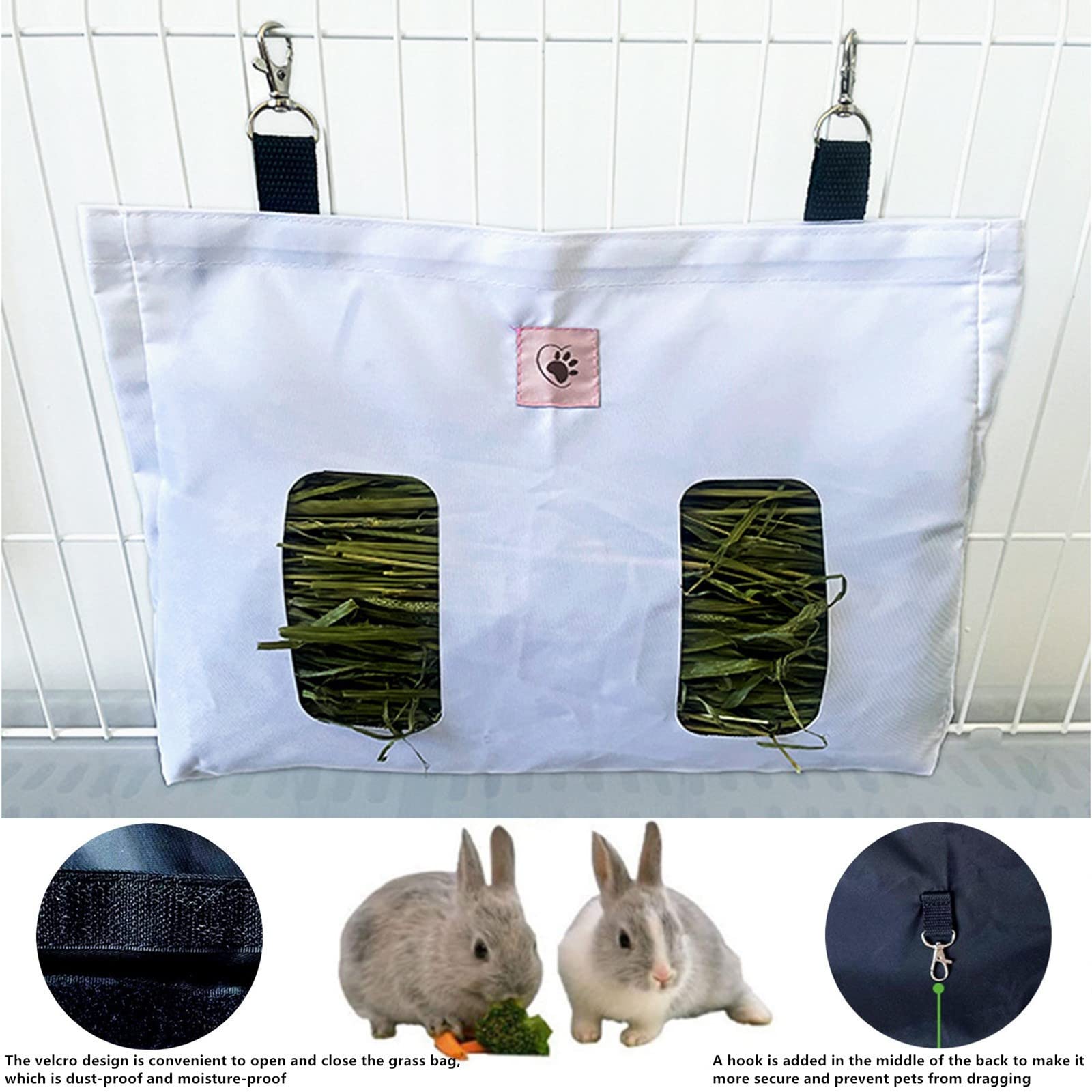 Borsa Per Fieno Appesa Per Animali - 3 Fori, In Canvas | Per Conigli, Cavie, Criceti - Foto 6
