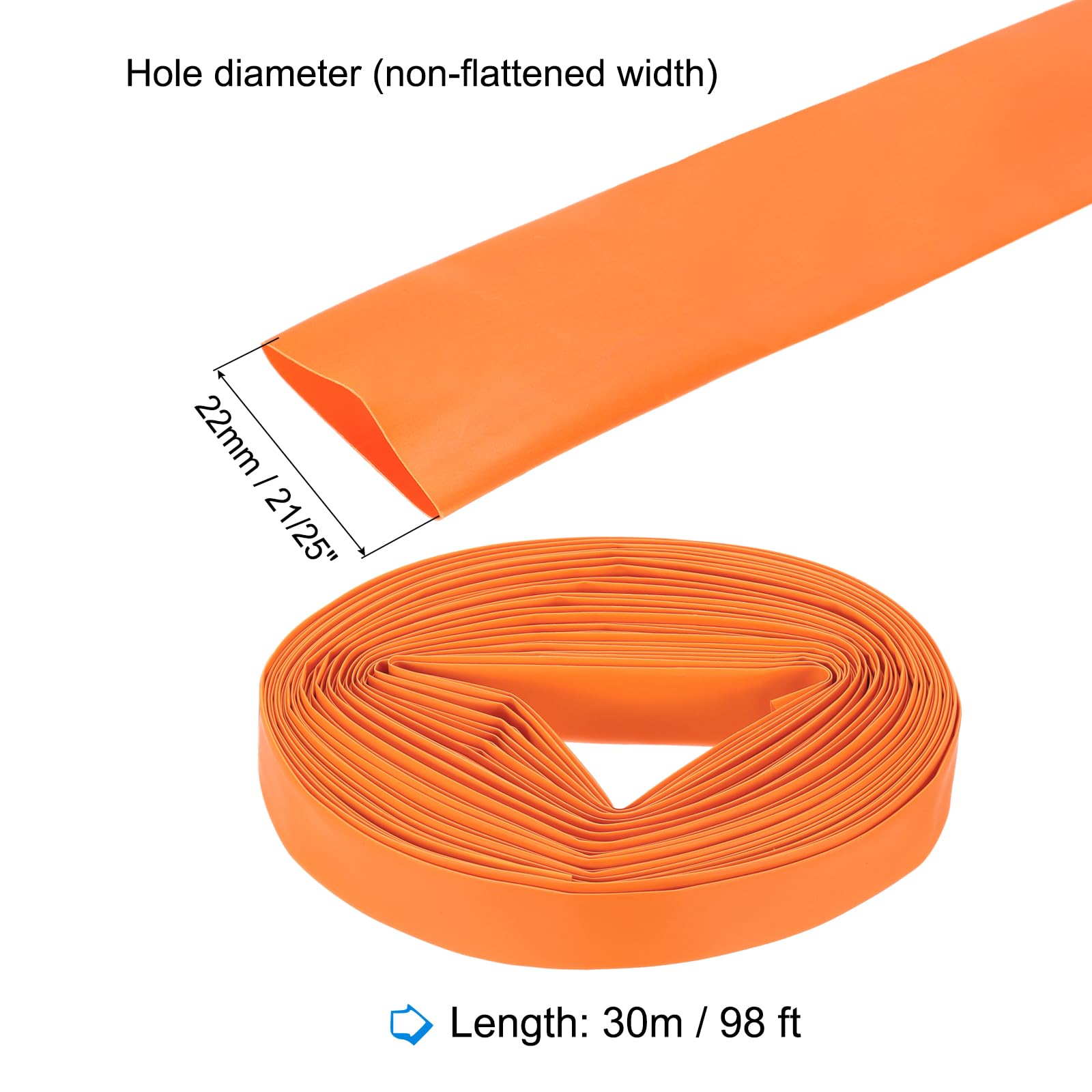 Guaina termorestringente, diametro interno 1/24", lunghezza 75,9 m, rapporto 2:1, poliolefina, guaina termorestringente per isolamento dei cavi elettrici, gestione dei cavi, nero