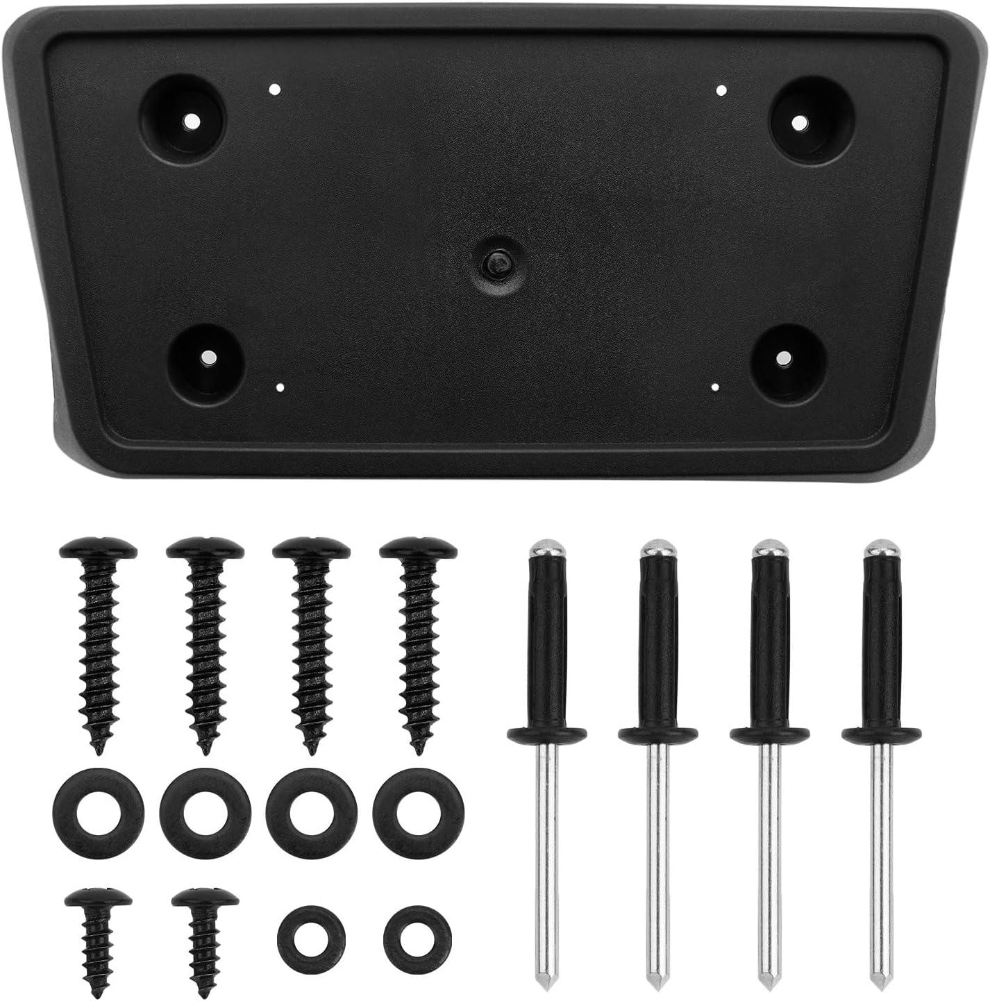 Front Bumper License Plate Frame Bracket Holder Compatible with Chevy Silverado 1500 2007 2008 2009 2010 2011 2012 2013 Front License Plate Holder Mounting Bracket